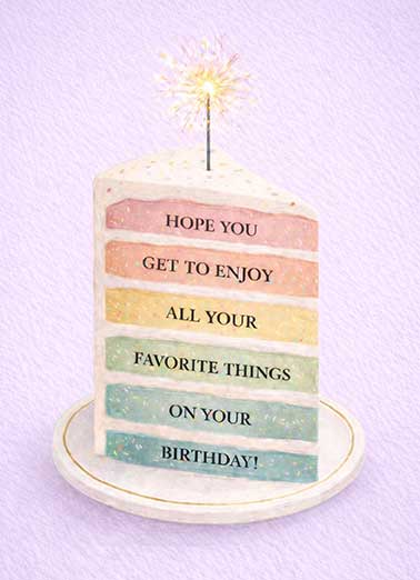 Enjoy Favorite Things Funny Birthday Card  Send a personalized greeting card just in time for their birthday! | mature responsible adults what the hell were we thinking funny greeting card Happy Birthday 